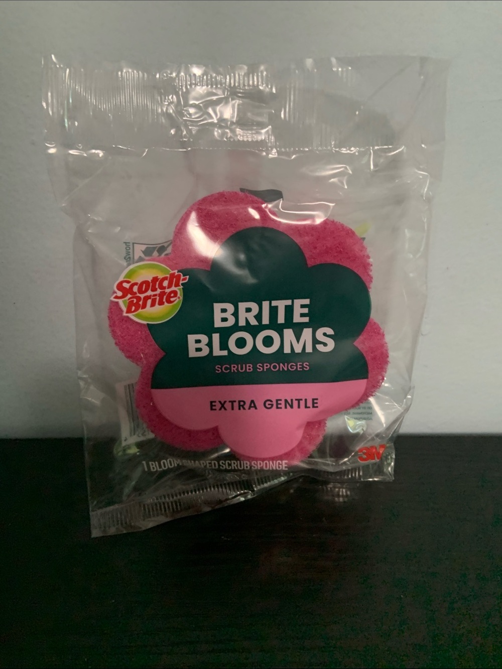Scotch Brite Bright Blooms Gentle Scrub Sponge Pink New